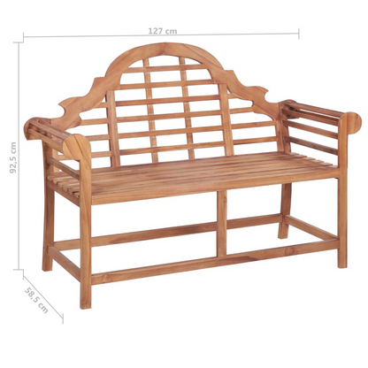 Solid Wood Teak Garden Bench 127x58.5x92.5 cm