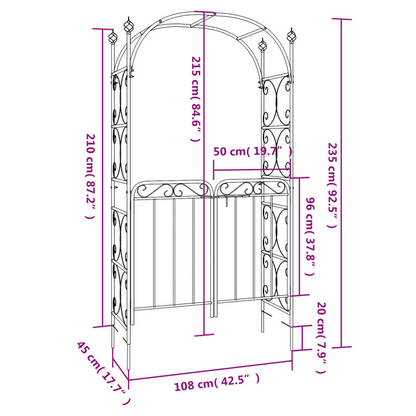 Black Garden Arch with Gate | Jscapes Home and Garden