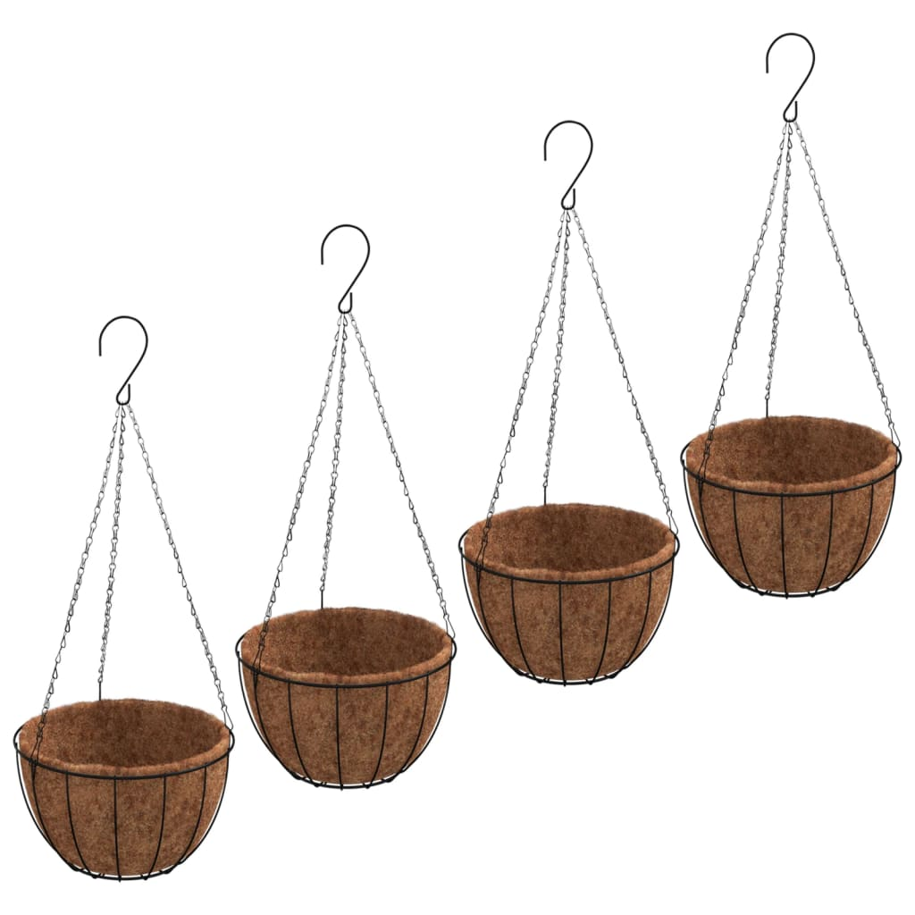 Set of 4 Hanging Planters with Coco Liners | Jscapes