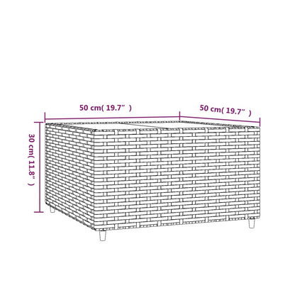 Black Rattan Garden Coffee Table  50x50x30 cm