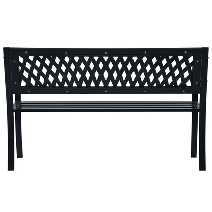 Black Steel Garden Bench 120 cm