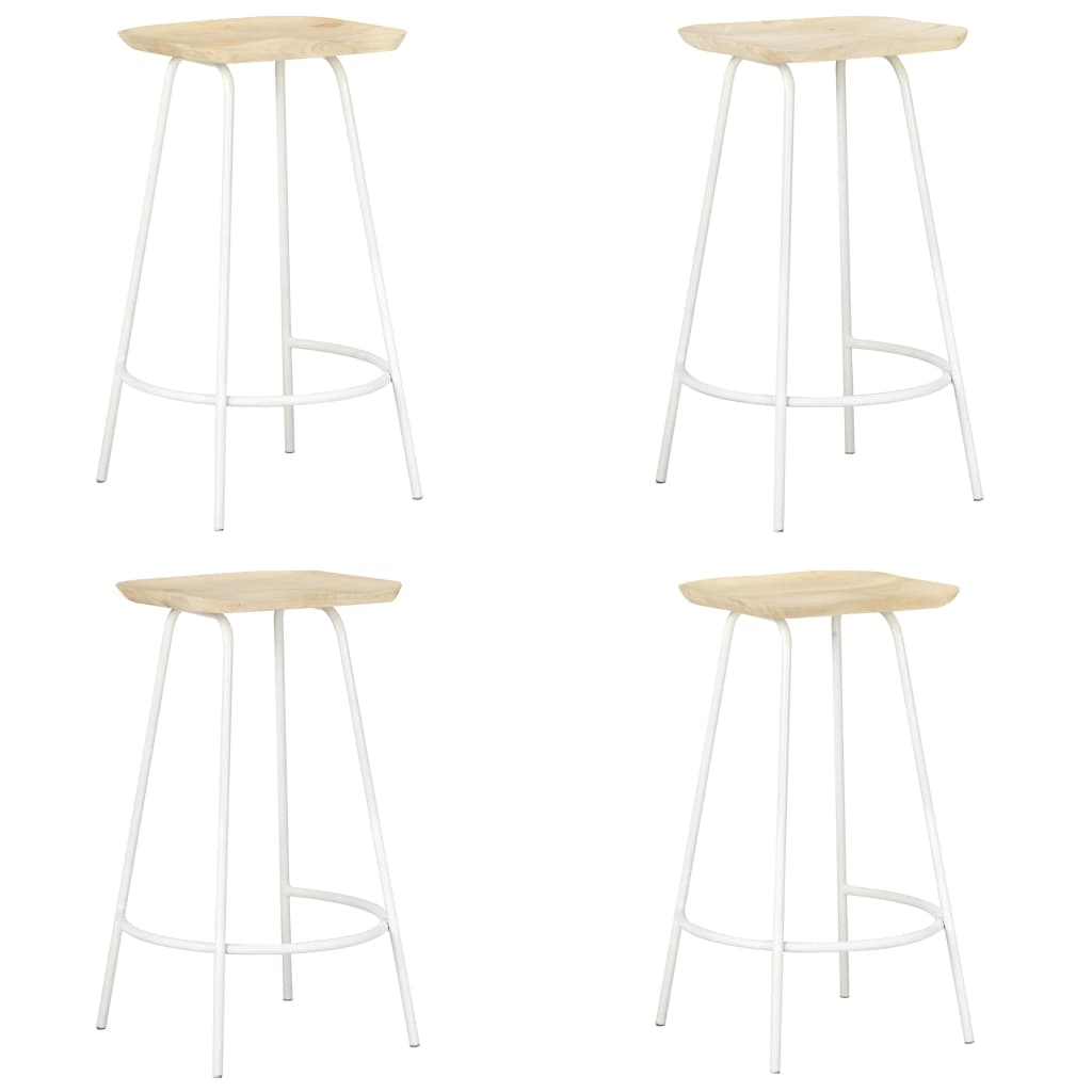 Solid Mango Wood Bar Stools 4 pcs