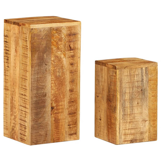 Set of 2 Solid Mango Wood Plant Stands