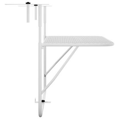 White Steel Balcony Table 60x40 cm