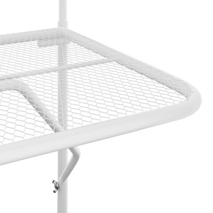 White Steel Balcony Table 60x40 cm