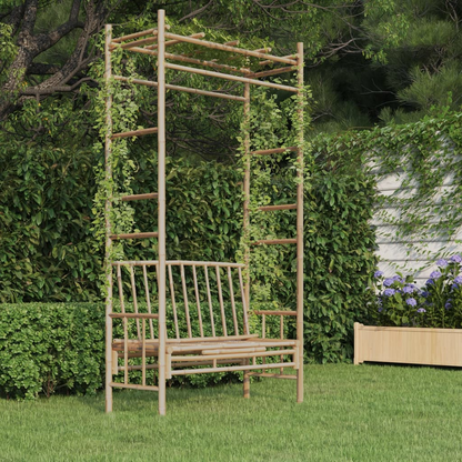 Bamboo Garden Bench with Pergola 116 cm