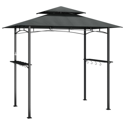 BBQ Gazebo with Side Shelves Anthracite 240x150x243 cm