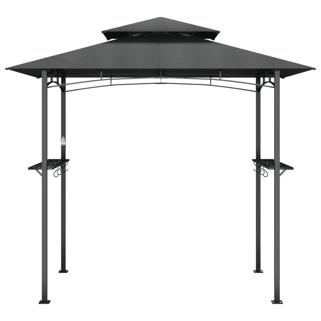 BBQ Gazebo with Side Shelves Anthracite 240x150x243 cm