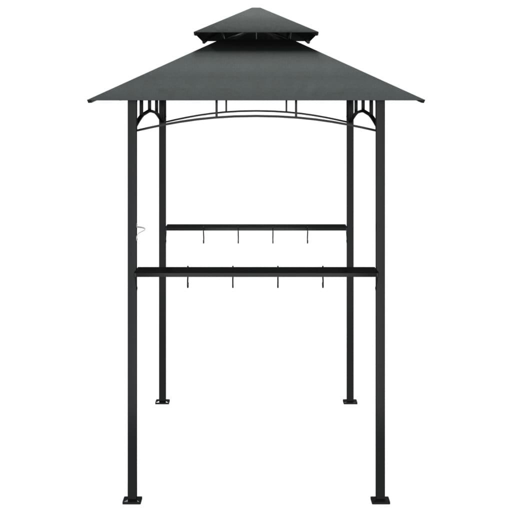 BBQ Gazebo with Side Shelves Anthracite 240x150x243 cm