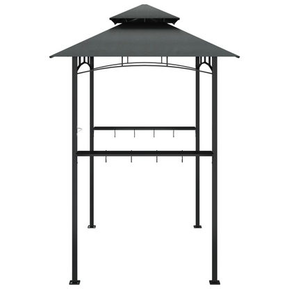 BBQ Gazebo with Side Shelves Anthracite 240x150x243 cm