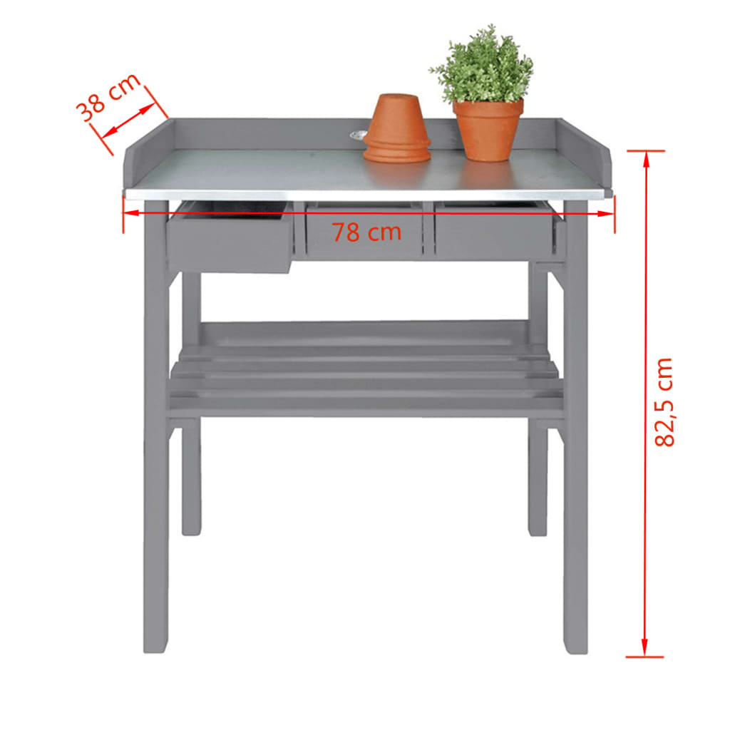 Grey Garden Work Bench