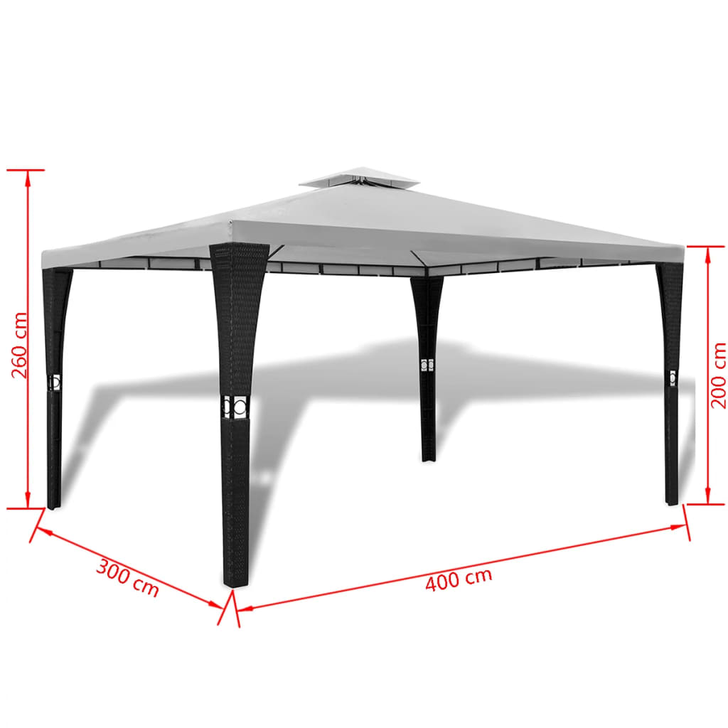 Cream White Gazebo with Roof