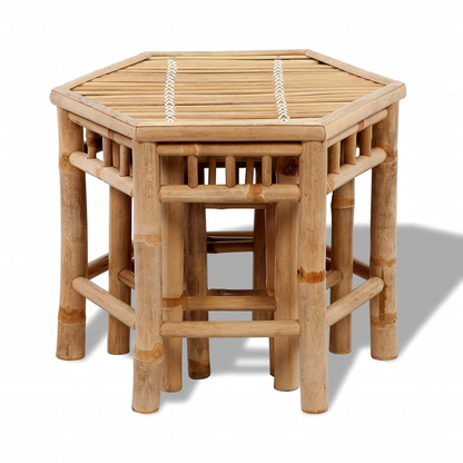 Bamboo Garden Stools 3 pcs 