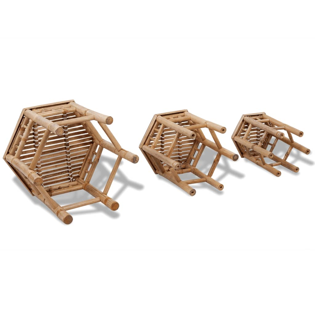 Bamboo Garden Stools 3 pcs 