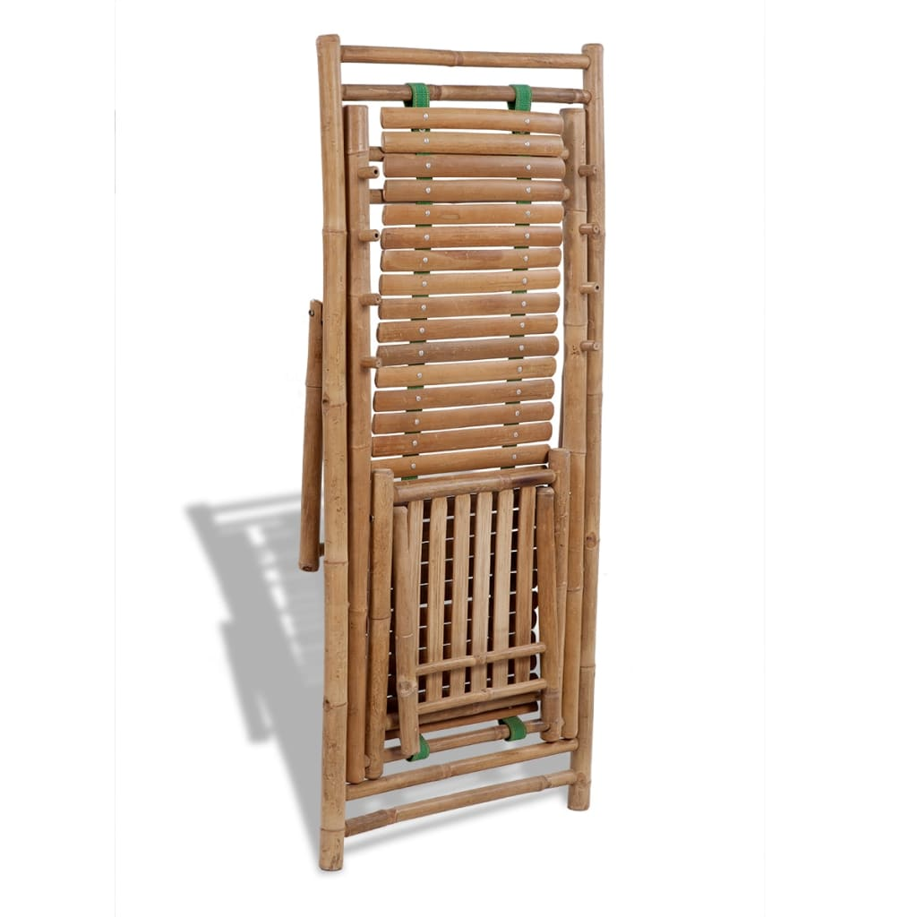 Bamboo Outdoor Deck Chair with Footrest