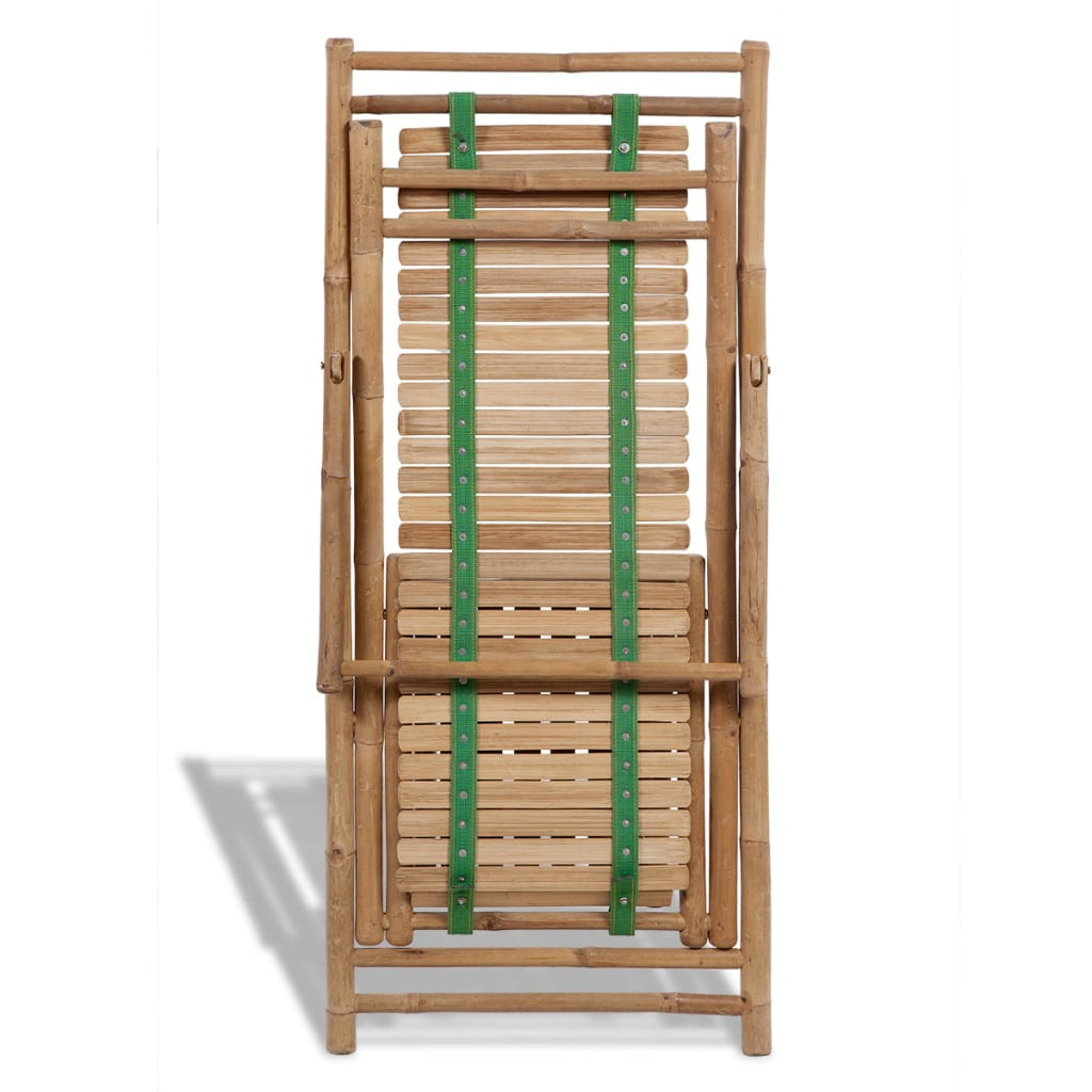 Bamboo Outdoor Deck Chair with Footrest