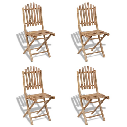 5 Piece Bamboo Folding Outdoor Dining Set 