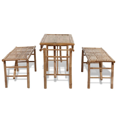 Bamboo Beer Table with 2 Benches