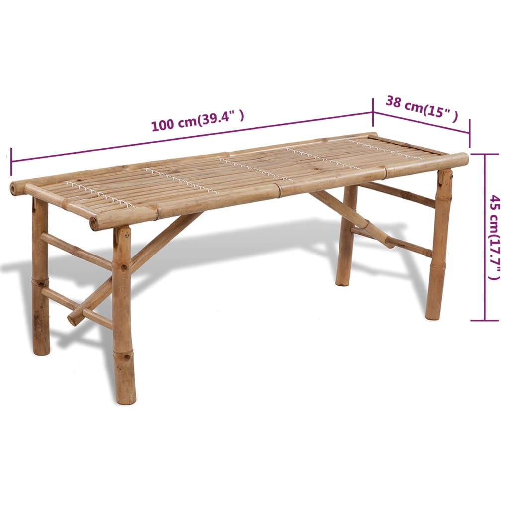 Bamboo Beer Table with 2 Benches