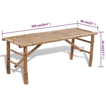 Bamboo Beer Table with 2 Benches