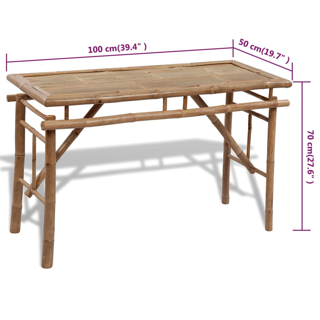 Bamboo Beer Table with 2 Benches