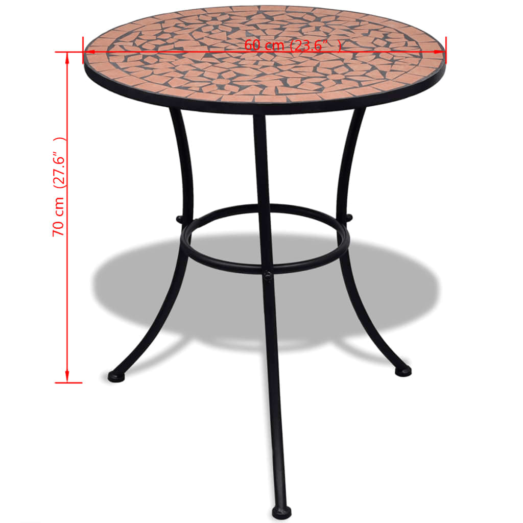 Mosaic Bistro Table Terracotta 60 cm