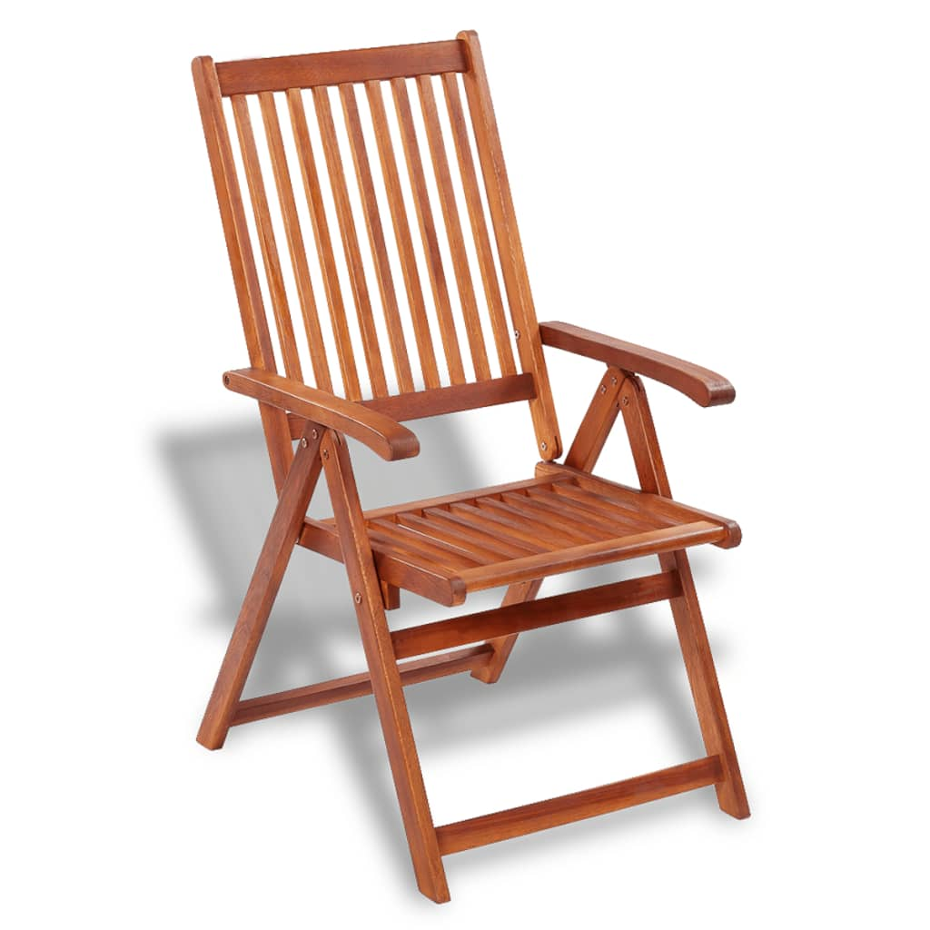  Solid Acacia Wood Brown Folding Garden Chairs 2 pcs