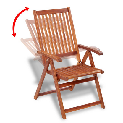  Solid Acacia Wood Brown Folding Garden Chairs 2 pcs