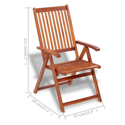  Solid Acacia Wood Brown Folding Garden Chairs 2 pcs