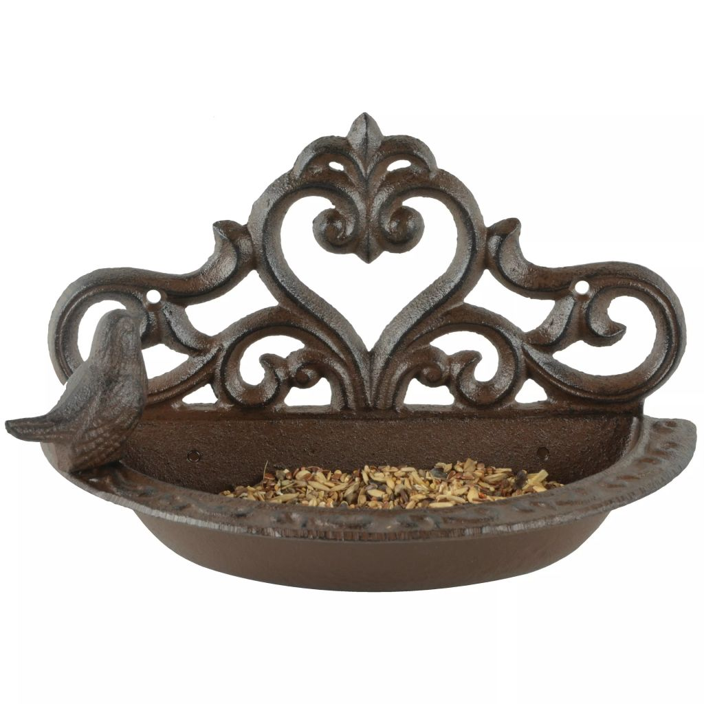 Bird Feeder Brown Cast Iron