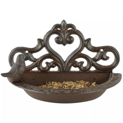 Bird Feeder Brown Cast Iron