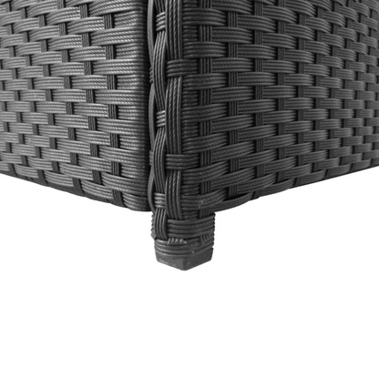  Black Poly Rattan Garden Storage Box 120x50x60 cm