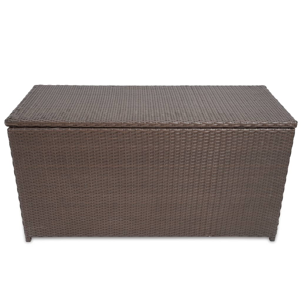  Brown Poly Rattan Garden Storage Box 120x50x60 cm