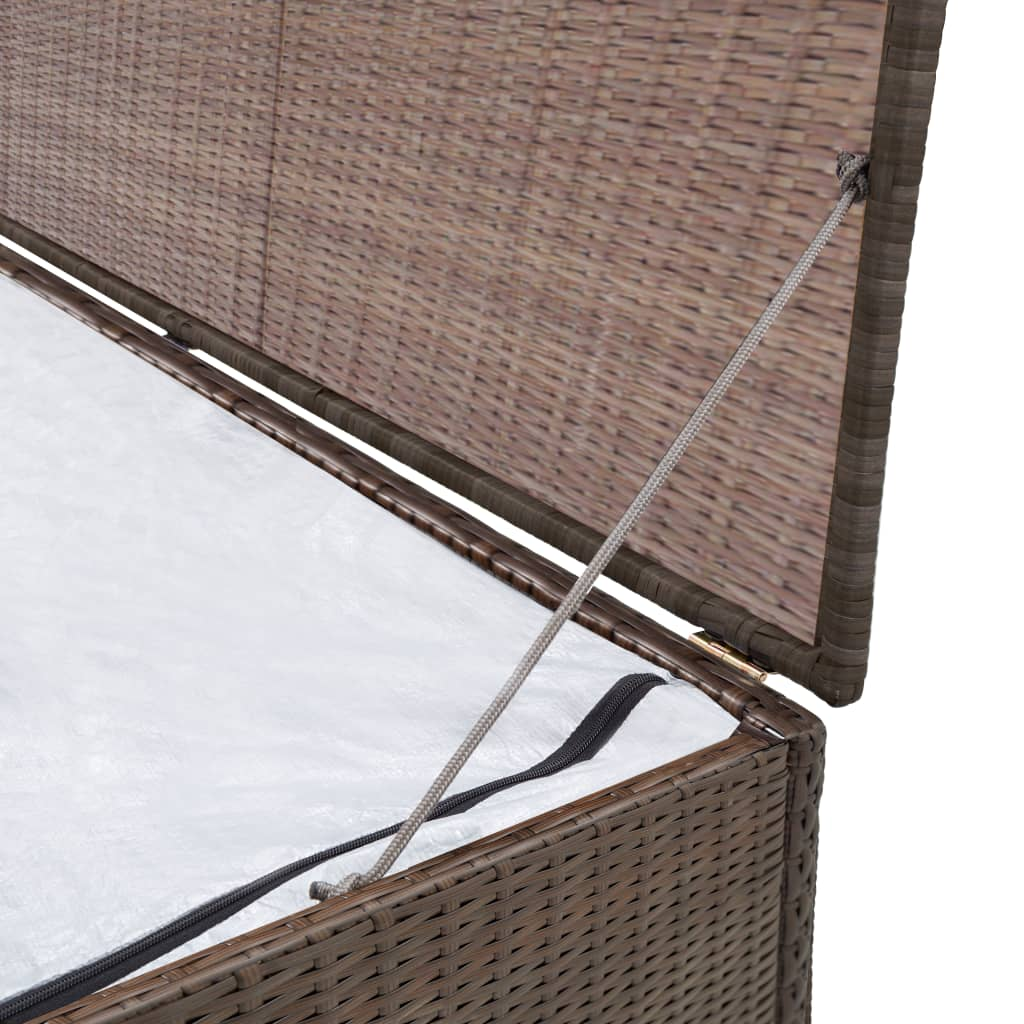  Brown Poly Rattan Garden Storage Box 120x50x60 cm