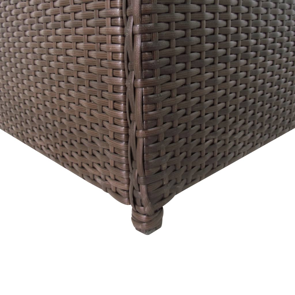  Brown Poly Rattan Garden Storage Box 120x50x60 cm