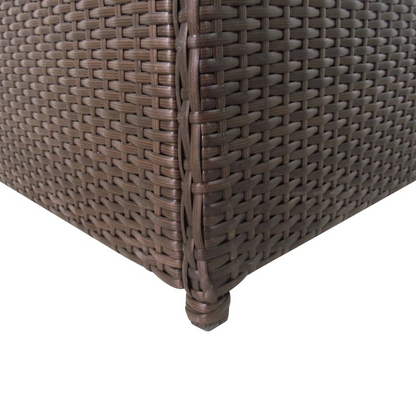  Brown Poly Rattan Garden Storage Box 120x50x60 cm