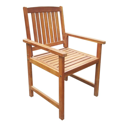 Solid Acacia Wood Brown Garden Chairs 2 pcs 