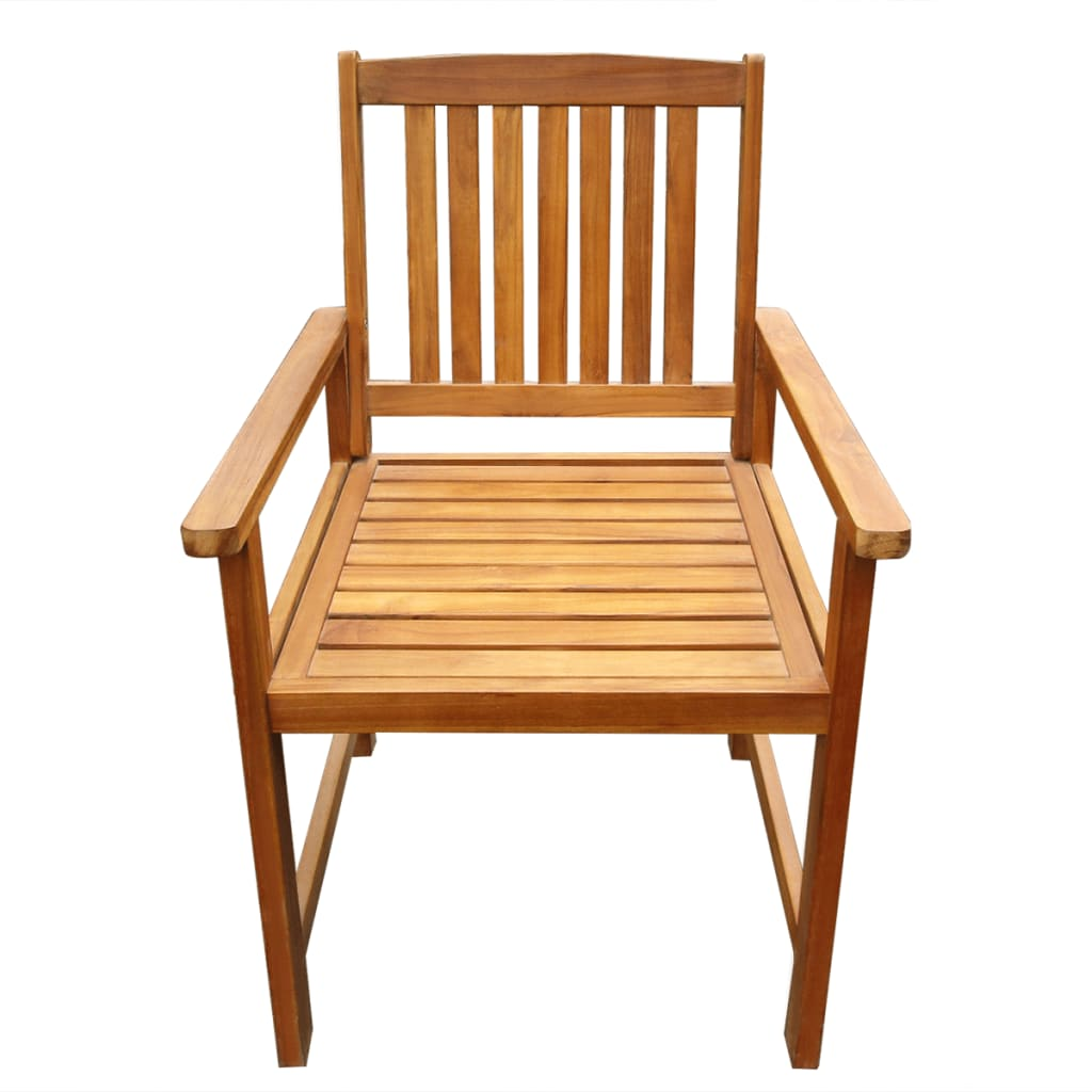 Solid Acacia Wood Brown Garden Chairs 2 pcs 