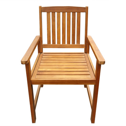 Solid Acacia Wood Brown Garden Chairs 2 pcs 