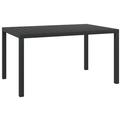 Aluminium and WPC Garden Table Black 150x90x74 cm