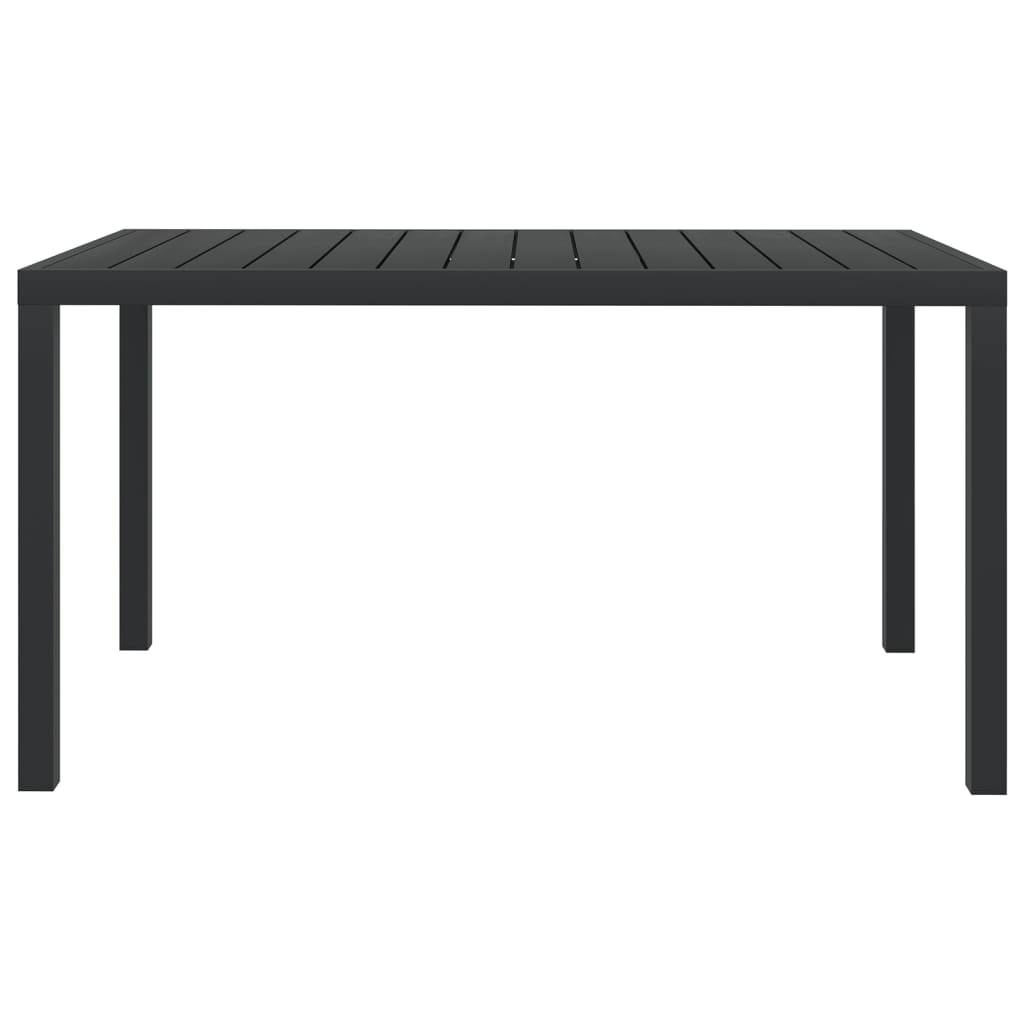 Aluminium and WPC Garden Table Black 150x90x74 cm