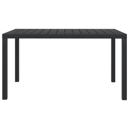 Aluminium and WPC Garden Table Black 150x90x74 cm