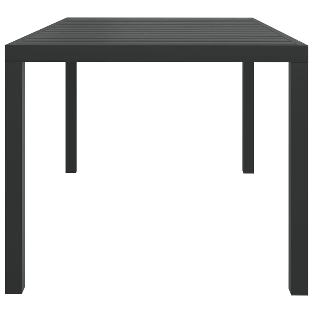 Aluminium and WPC Garden Table Black 150x90x74 cm