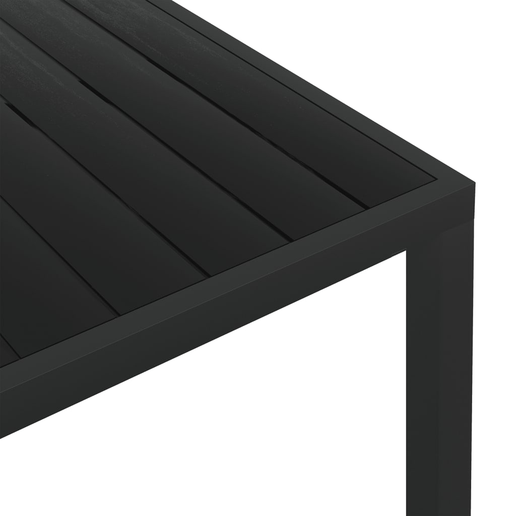 Aluminium and WPC Garden Table Black 150x90x74 cm