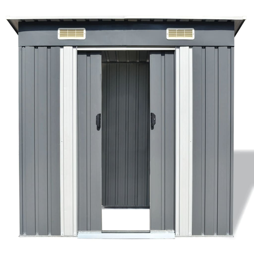 Garden Shed Grey Metal