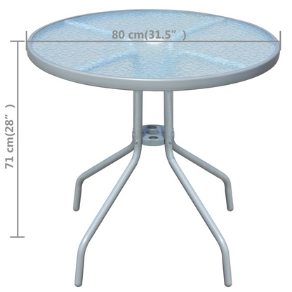  Grey Steel Bistro Table 80x71 cm