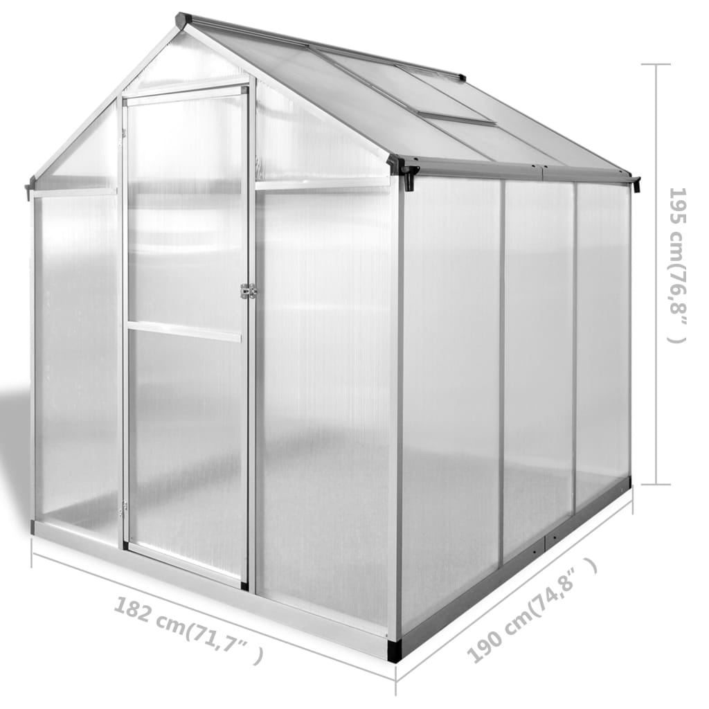 Reinforced Aluminium Greenhouse 3.46 m²