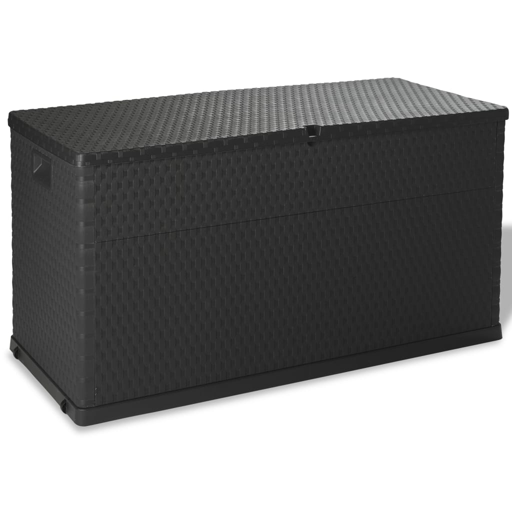 Anthracite Rattan Garden Storage Box  120x56x63 cm