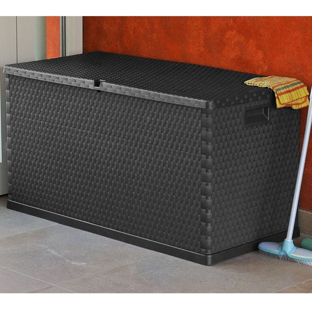 Anthracite Rattan Garden Storage Box  120x56x63 cm