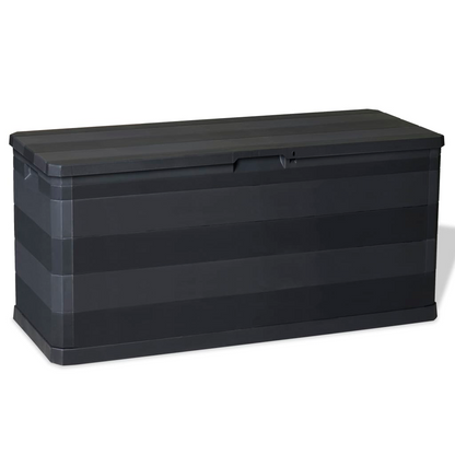  Black Garden Storage Box 117x45x56 cm